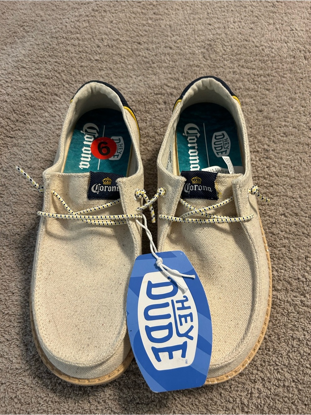 HEY DUDE Corona Beige Canvas Women’s Casual Shoes